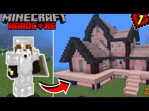 Insane Cherry House Build in Hardcore Minecraft PE!