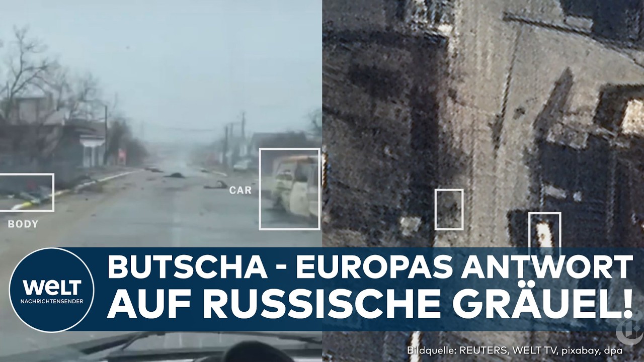 MASSAKER VON BUTSCHA: Symbol des Krieges in der Ukraine | EU-Minister gedenken der Opfer