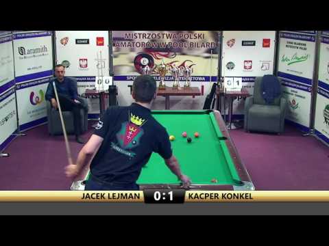 Mistrzostwa Polski Amatorów w Bilard-Łódź 2016 Lejman vs Konkel