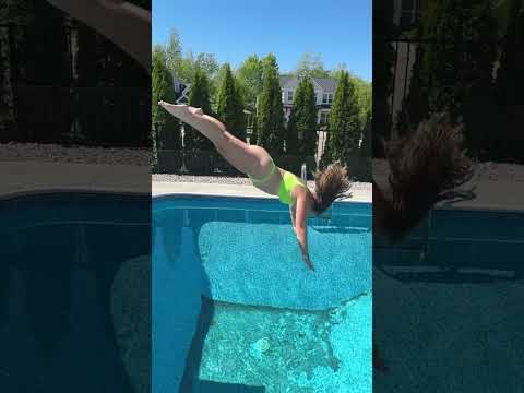 I Did a FANCY HIGH DIVE into the DIRTY SWIMMING POOL #shorts