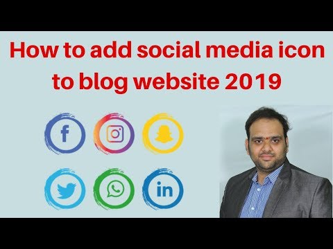 How to add social media icon to blog website 2019