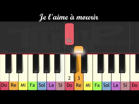 Apprendre au piano très facile "Je l'aime à mourir" de Francis Cabrel (pour grands débutants)