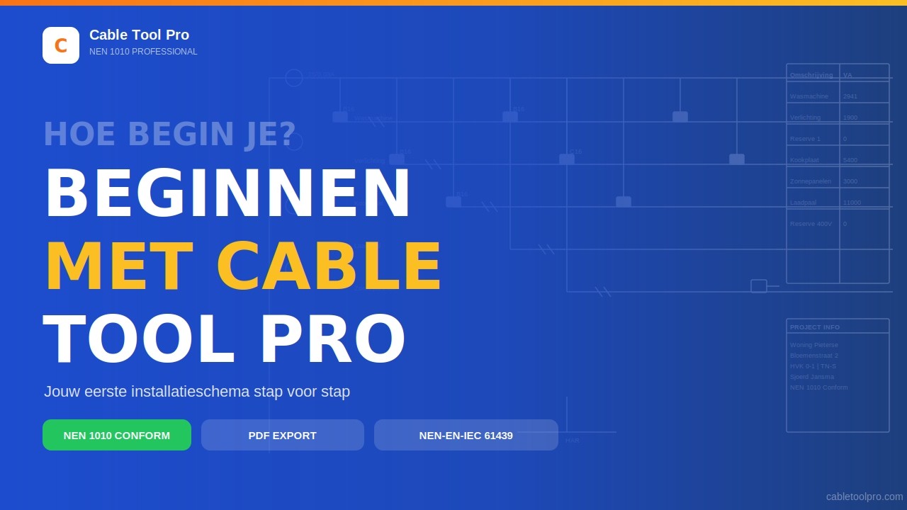 Bekijk hoe Cable Tool Pro een verdeelschema maakt
