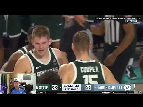 NC TARHEELS FAN REACTS TO PISS POOR PERFORMANCE AGAINST RANKED MICHIGAN STATE.. FULL GAME HIGHLIGHTS
