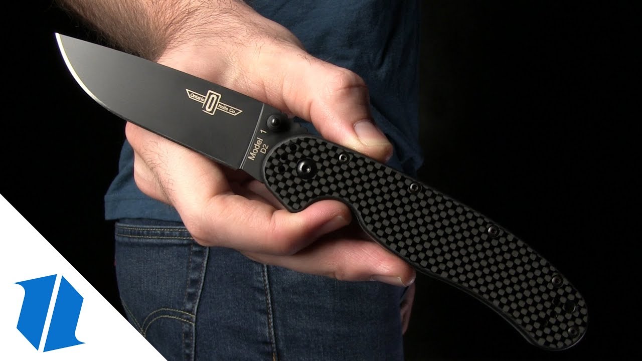 88年製 Pro Co RAT1 Black Face Ontario RAT Model 1 Liner Lock Knife Black (3.625