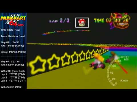MK64 - former world record on Rainbow Road flap - 1'56"56 (NTSC: 1'36"94)