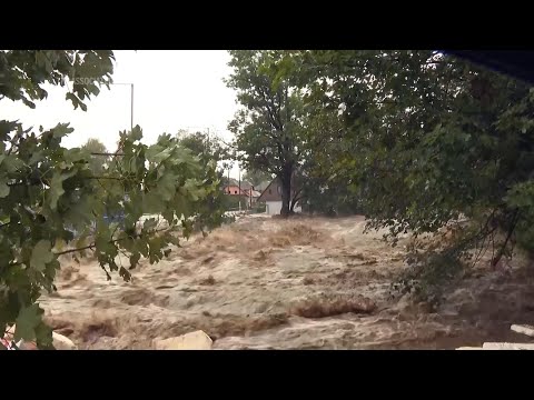 Jesenik in Czech Republic inundated and isolated by raging floodwaters turning roads into rivers