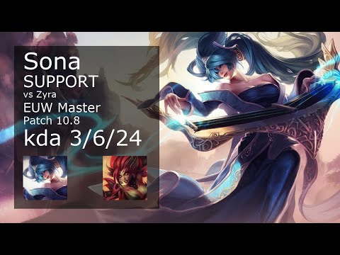 Sona vs Zyra Support - EUW Master 3/6/24 Patch 10.8 Gameplay