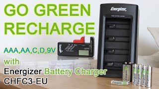 Unboxing and Review Energizer Battery Charger CHFC3-EU and TAKIT Battery Tester