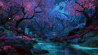 Moonlit Blossom River | Magical Forest Music and Fairy Ambience for Deep Sleep & Sweet Dreams