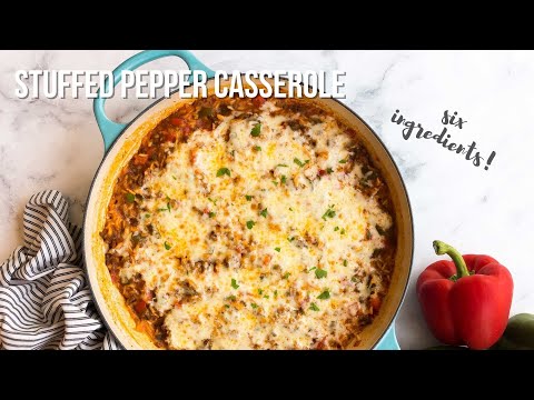 6 INGREDIENT Stuffed Pepper Casserole | The Recipe Rebel