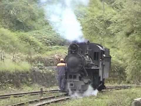 Chinese steam - Shibanxi, C2 #10 with passenger train tender & engine first 2006