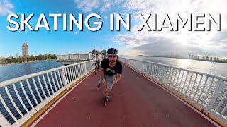 Exploring Xiamen skating over the sea