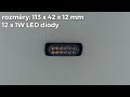 Výstražné LED světlo 12V / 24V - oranžové 12x1W LED SLIM predátor (113x42x12mm) - Video Youtube