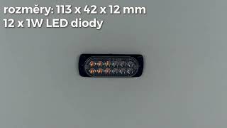 SLIM výstražné LED svetlo vonkajšie, oranžové, 12/24V, 12 x 1W