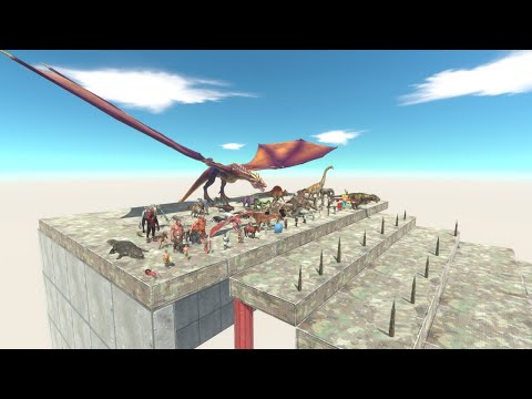WHICH UNIT CAN DOWN FROM THE GIANT STAIR WITH THE SPEAR ON IT? - ( animal revolt battle simulators )