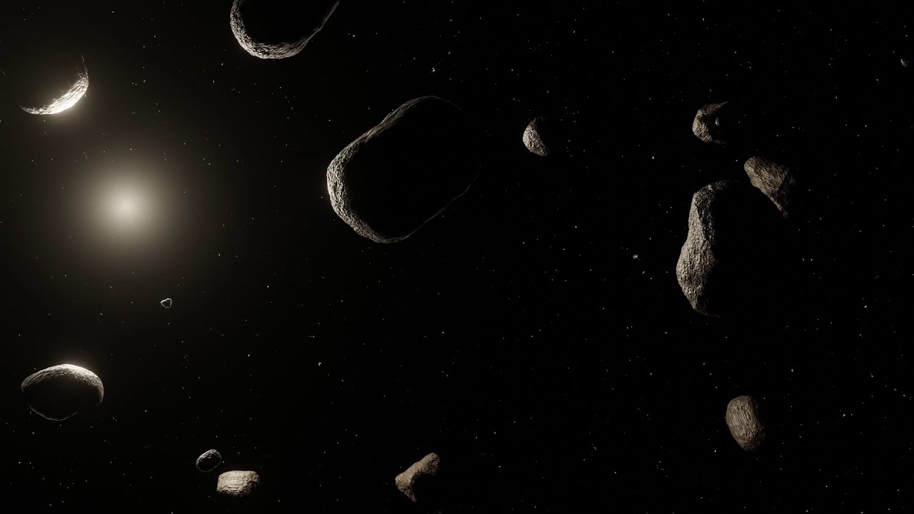 Asteroids Floating Through Space - Animated Video Background