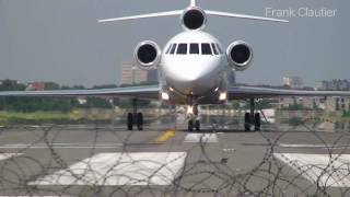 preview picture of video 'Antwerp airport landing and departure Falcon 900 F-GXBV'