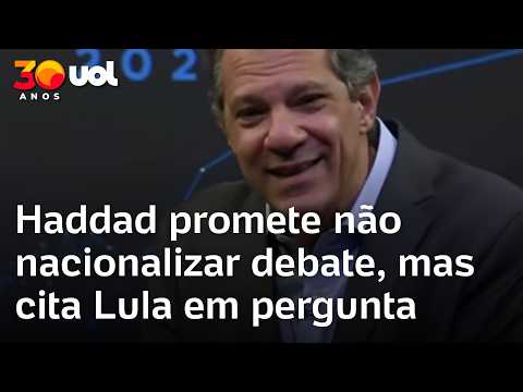 Debate na Band: Haddad promete não nacionalizar debate, mas cita Lula em pergunta a Tarcísio