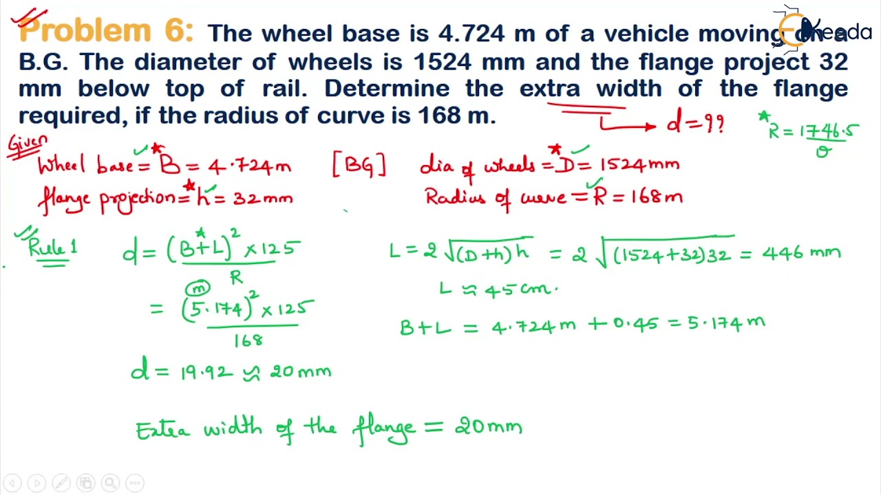 Geometric Design of Railway and Problem 6 - Geometric Design of Railway-Transportation Engineering 2