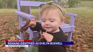 TBI: Remains found March 6 confirmed to be 15-month-old Evelyn Boswell