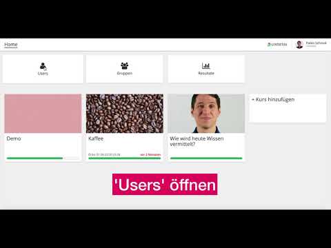 User administrieren auf der cometas Lern-Plattform
