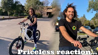 suprising my friend with his new ebike!( his reaction was priceless)