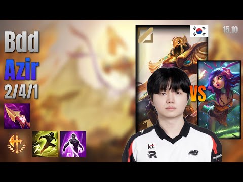 Bdd Mid Azir vs Neeko lol KR solo rank Full Game 15.10 | 비디디 아지르 vs 니코
