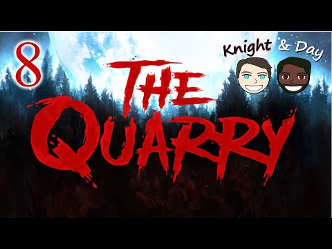 Let's Play The Quarry Blind Couch Co-op Walkthrough Part 8 - Night Falls and the Creatures Attack