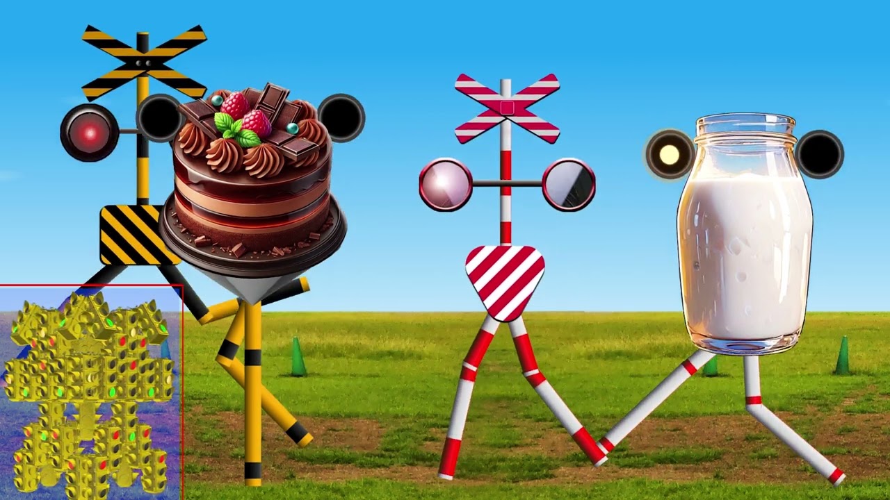 Jumping and marching of the railroad crossings