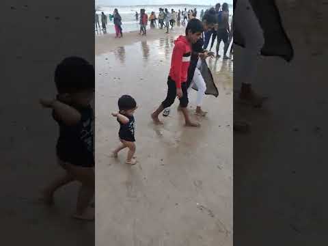 Manasvi's younger brother at Juhu Beach