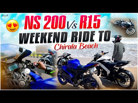 Ns200 vs R15 | Weekend ride to Chirala Beach | Telugu moto vlogs | Srinadh reddy