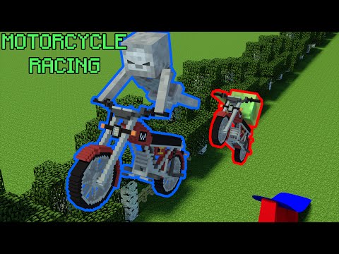 Monster School: Motorcycle Racing - Minecraft Animation