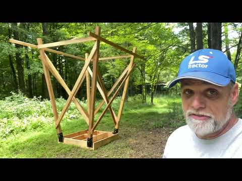 Building an elevated hunting blind using elevator brackets and material we milled on our sawmill!!