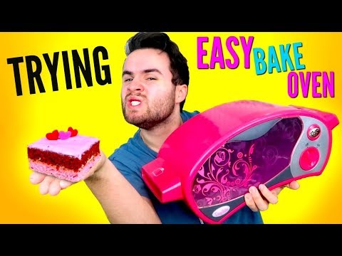 TRYING EASY BAKE OVEN! - DIY Red Velvet Cake Dessert Taste Test! Video
