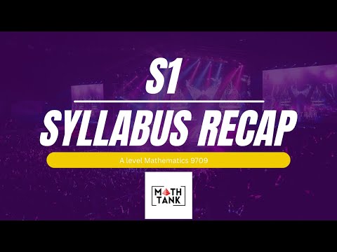 A level Mathematics 9709: S1: Syllabus Recap