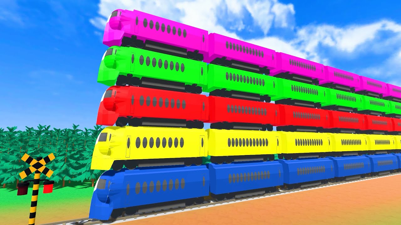 【踏切】重なって線路を走る特急電車ラピート【カンカン】 | 踏切アニメ Railroad Crossing Animation