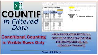 Learn How to Use COUNTIF in Filtered Data in Excel | Count Visible Rows Only in Excel