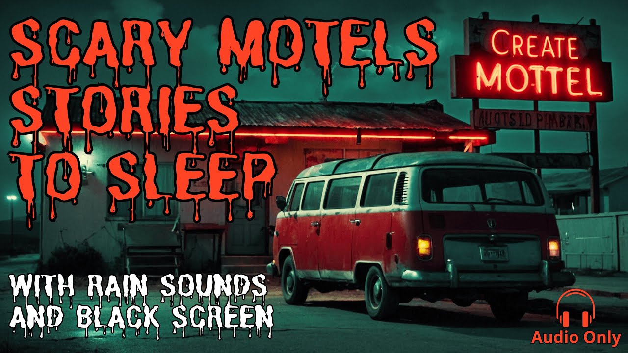 Scary Motels Stories to SLEEP - Black Screen and Rain Sounds