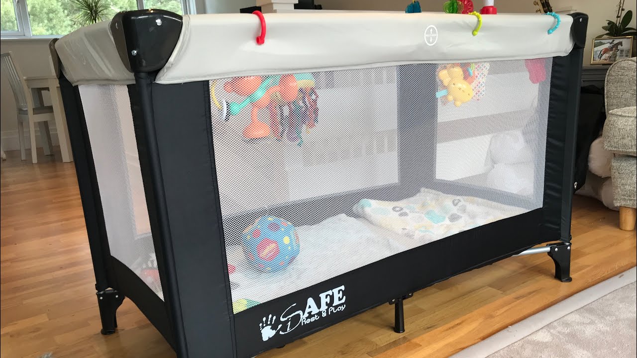 Watch video isafe Rest & Play Luxury Travel Cot/Playpen (Easy Set up & Carry Away) Now isafe Rest & Play Luxury Travel Cot/Playpen (Easy Set up & Carry Away)