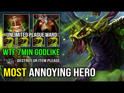 This is the Most Annoying Venomancer Ever | WTF 7Min Godlike Unlimited Plague Ward Dota 2