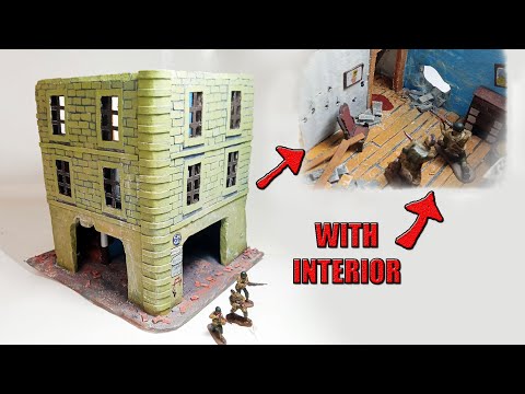 French Cafe Ruins From Saving Private Ryan || 1/72 Scale || Cardboard and Paper || DIY How To Build
