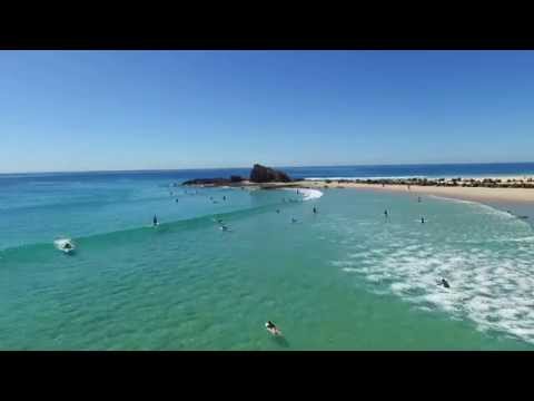 Drone footage of lineup at Currumbin