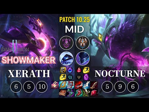 DWG ShowMaker Xerath vs Nocturne Mid - KR Patch 10.25