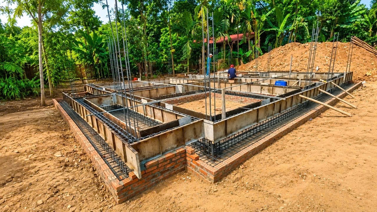 Building Our House – Part 1 | Rebar Installation, Formwork & Concrete Pouring