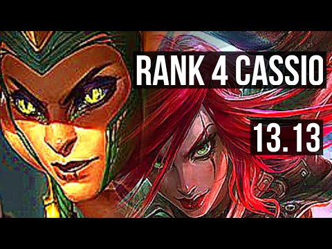 CASSIOPEIA vs KATARINA (MID) | Rank 4 Cassio, 4/0/1 | TR Grandmaster | 13.13