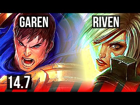 GAREN vs RIVEN (TOP) | 10/1/2, 6 solo kills, Legendary, 300+ games | NA Master | 14.7