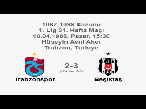 Trabzonspor 2-3 Beşiktaş (Forfeited 0-3) 10.04.1988 - 1987-1988 Turkish 1st League Matchday 31