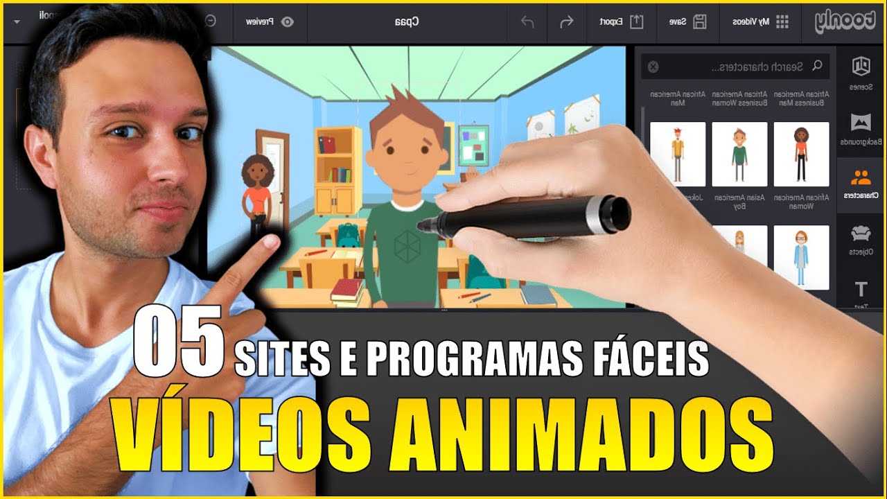 5 Sites e Programas Mais Fáceis para CRIAR VÍDEOS ANIMADOS ONLINE