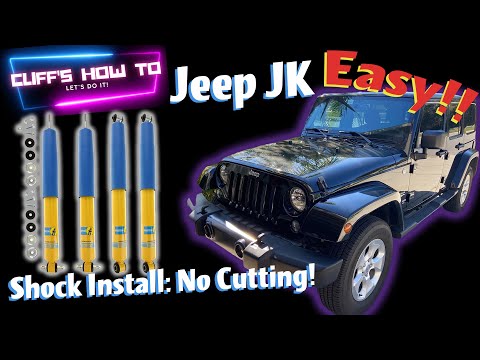 Jeep Wrangler JK Bilstein Shock Installation, No Cutting Required!!!